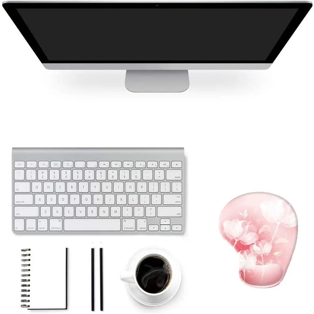 Skorter | Ergonomic Marbled Texture Mouse Pad - Non-Slip Wrist Rest - Comfortable Gaming Mat