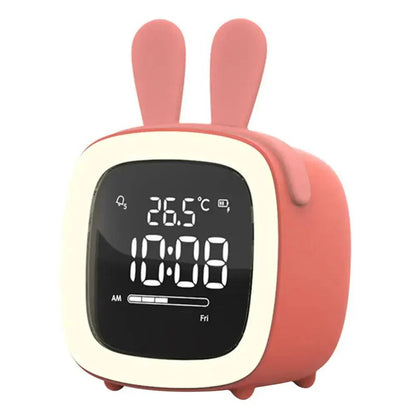 Skorter | Cartoon Bunny LED Alarm Clock with Night Light – Rechargeable, Cute Digital Display for Kids & Bedrooms