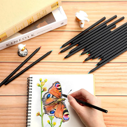 Skorter | 7-in-1 Rainbow Colored Black Wood Pencils