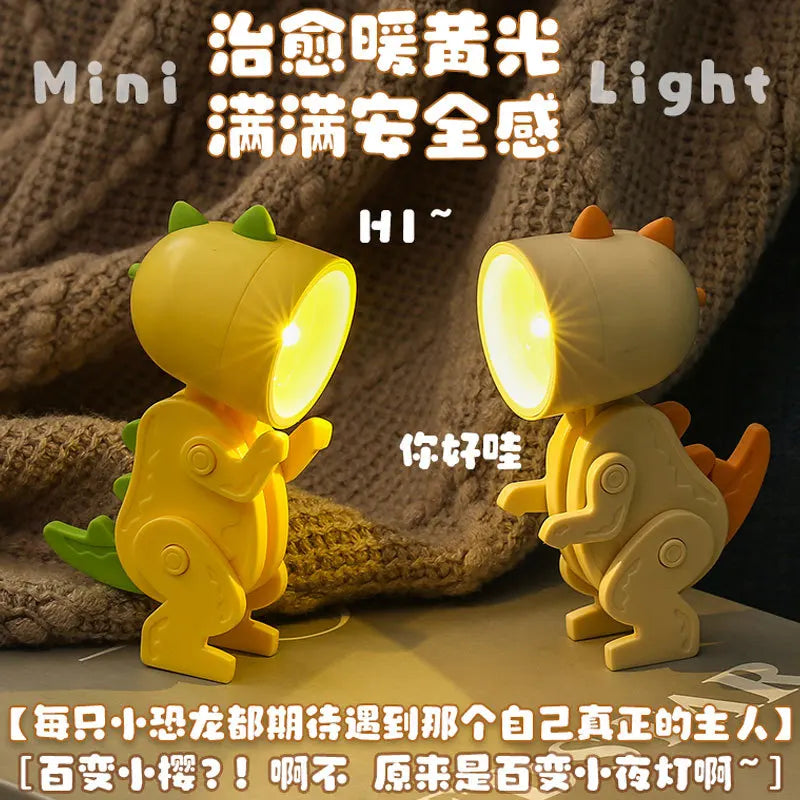 Skorter | Cute LED Night Light - Mini Dog, Deer, Dinosaur Folding Table Lamp for the Children's Room