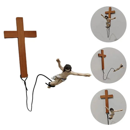 Skorter | Bungee Jumping Jesus Easter Atmosphere Decorative Ornaments Christ Figure Religious Decorations Holiday Gifts Hanging Ornaments
