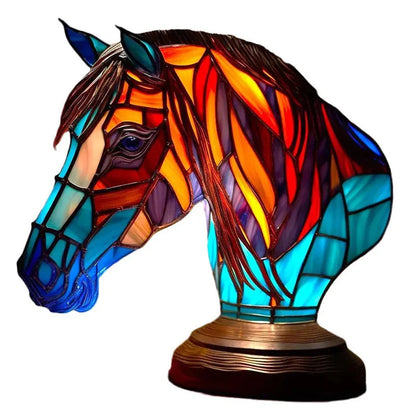 Skorter | 15cm Animal Resin Table Lamp with Stained Glass – Mermaid, Owl, Sea Turtle Design for Home Decor
