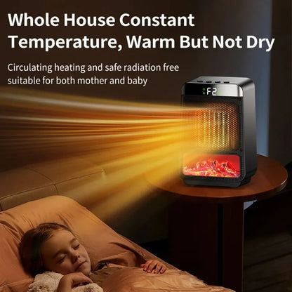 Skorter | 3D Dynamic Flame Electric Heater | 1500W Portable, ECO-Friendly & Fast Heating for Bathroom and Home Use