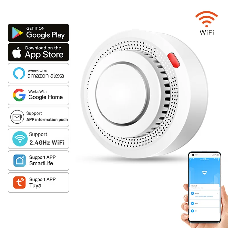 Skorter | Smart WiFi Smoke Detector Fire Alarm 85dB – SafeSense