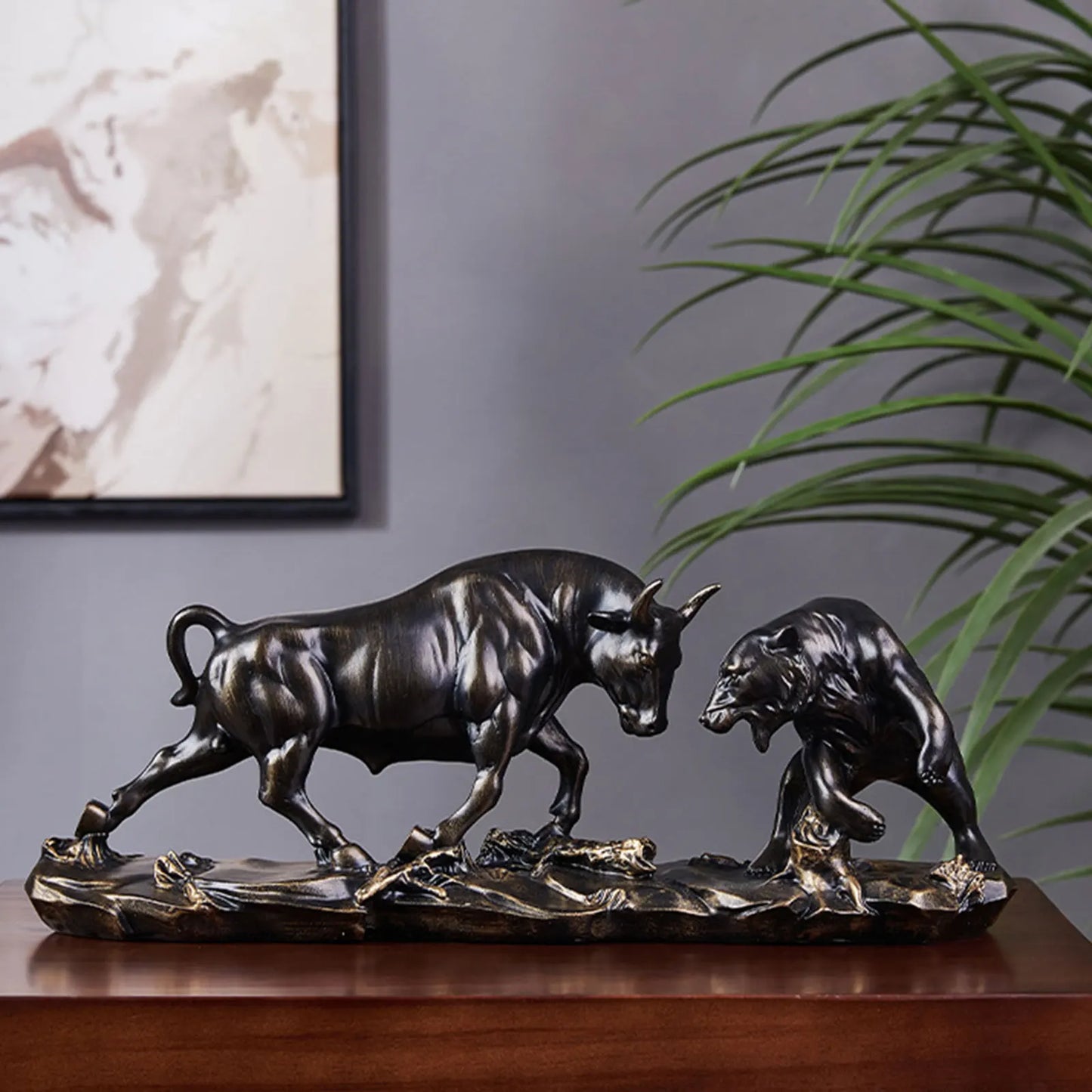 Skorter | Feng Shui Bear and Bull Statue, Bull Figure, Collection Cow Sculptures Animal