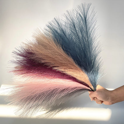 Skorter | 20 Pieces Bohemian Fluffy Artificial Pampas Grass Colorful