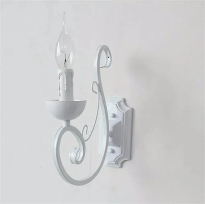 Skorter | VintageGlow - White Metal Wall Lamp With Candle E14