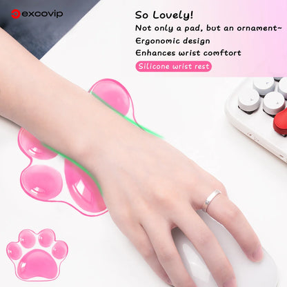 Skorter | Ergonomic Cat Paw Silicone Mouse Wrist Rest - Soft Cushion for Pain Relief