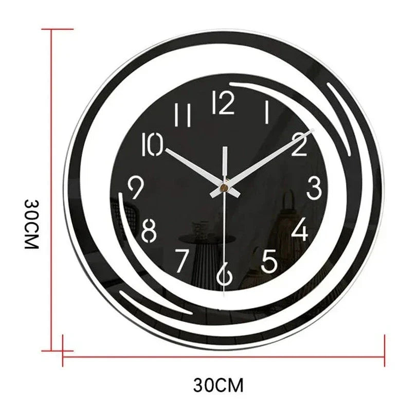 Skorter | Acrylic Wall Clock - Scandinavian Design - Black - Clock