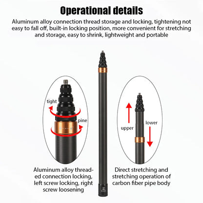 Skorter | 290CM Carbon Fiber Invisible Extended Selfie Stick