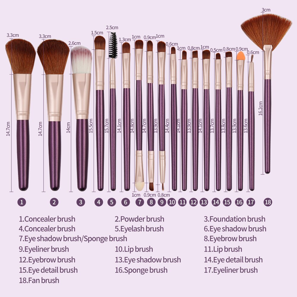 Skorter | 18 Piece Makeup Brush Set