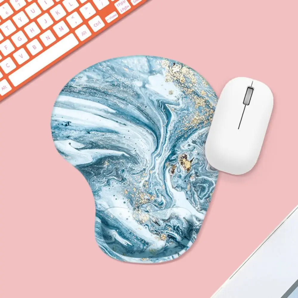 Skorter | Ergonomic Marbled Texture Mouse Pad - Non-Slip Wrist Rest - Comfortable Gaming Mat