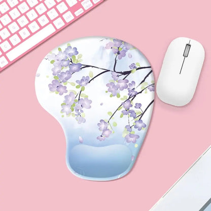 Skorter | Ergonomic Marbled Texture Mouse Pad - Non-Slip Wrist Rest - Comfortable Gaming Mat