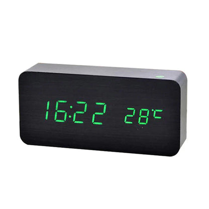 Skorter | EcoTime Wooden Digital Alarm Clock | LED Display | Modern Design | Silent | Eco-friendly