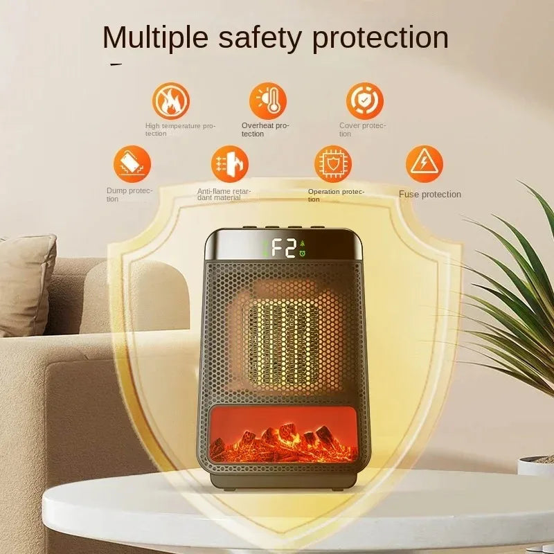 Skorter | 3D Dynamic Flame Electric Heater | 1500W Portable, ECO-Friendly & Fast Heating for Bathroom and Home Use