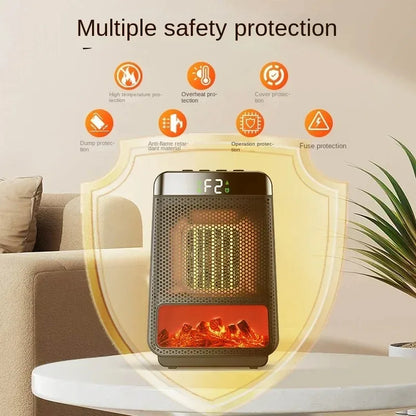 Skorter | 3D Dynamic Flame Electric Heater | 1500W Portable, ECO-Friendly & Fast Heating for Bathroom and Home Use