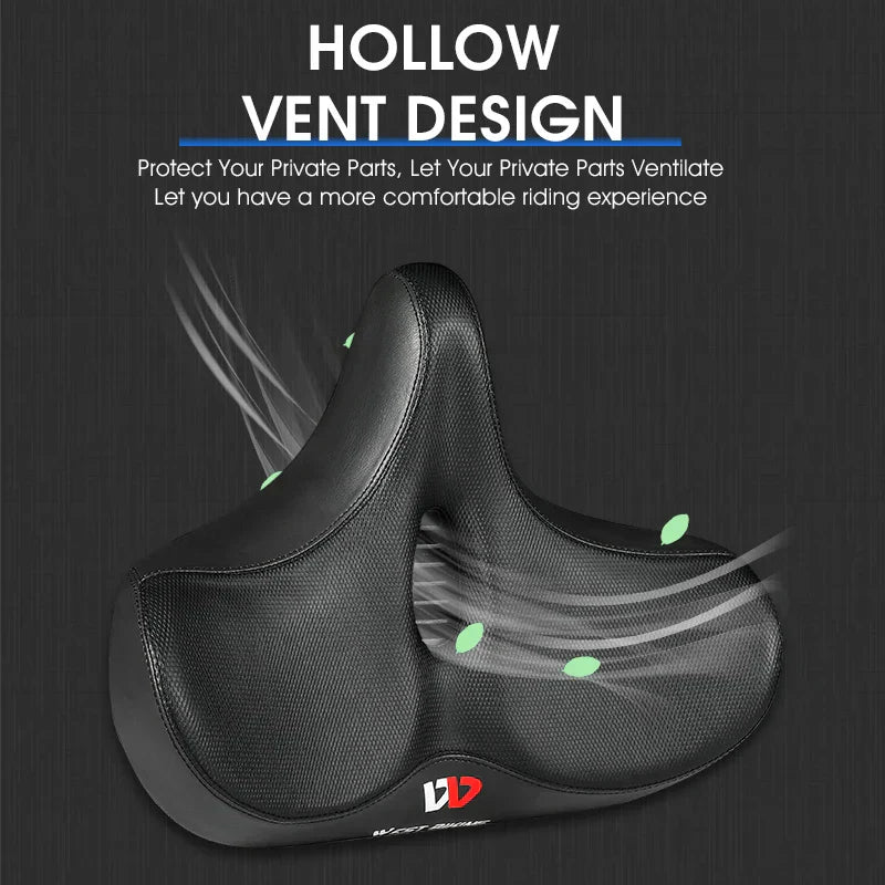 Skorter | Wide Ergonomic Bike Saddle – Comfortable Saddle with Shock Absorption for City and Mountain Bikes