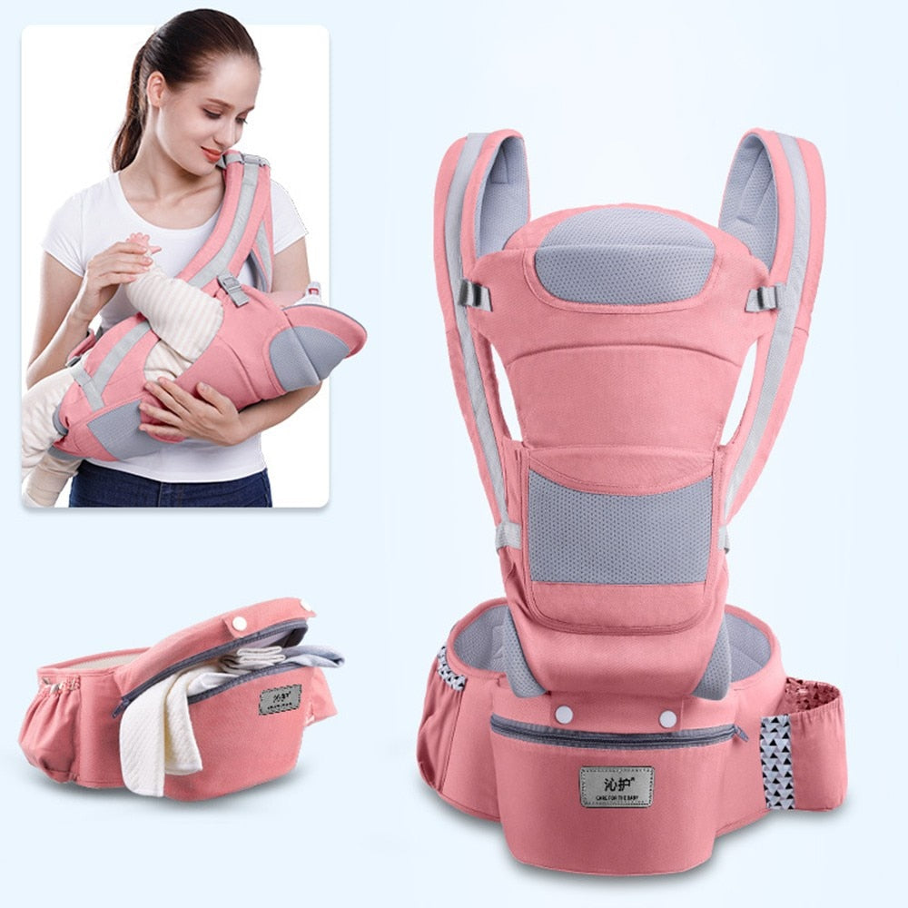 Skorter | 3-in-1 Ergonomic Baby Carrier with Storage Pouch – Soft Cotton Newborn to Toddler Carrier