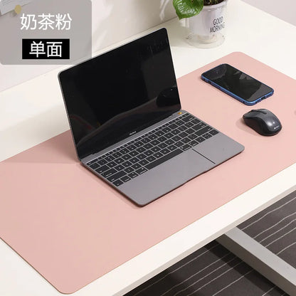 Skorter | Large White Waterproof PU Leather Mouse Pad - Non-Slip Gaming Desk Mat