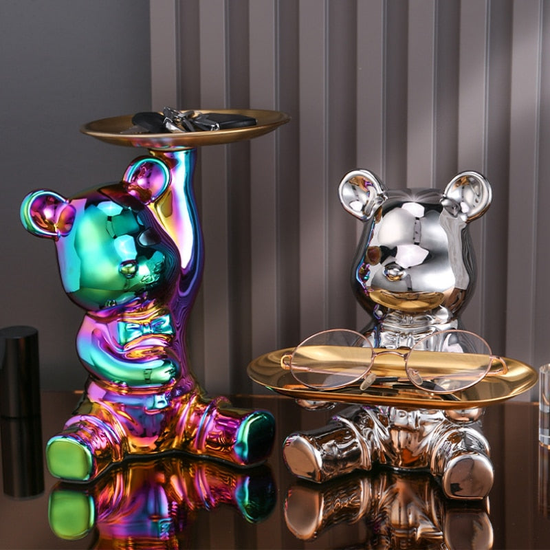 Skorter | Multifunctional Electroplated Bear Doll Shelf Piggy Bank