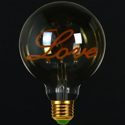 Skorter | RetroLED - Vintage Table Lamp with Wooden Base and LED Lamp with Inscription