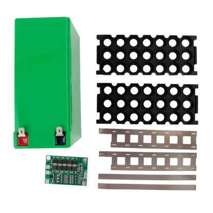 Skorter | 12V/7Ah Battery Case for 18650 Cells - Empty Box with 3*7 Holder and 3S25A BMS - Nickel Strip Storage Box for DIY Battery Packing Protection