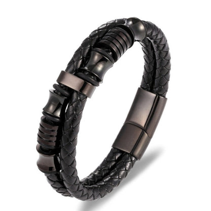 Skorter | Leather Braided Bracelet With Charms
