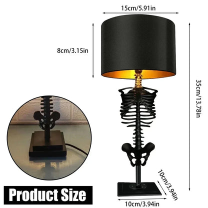 Skorter | Skull Table Lamp Skeleton Horror 3D Statue Creative Party Ornament Prop Halloween Decoration Atmosphere Lamp Night Light