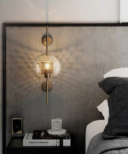 Thatcher - Modern Honeycomb Brass & Glass Wall Sconce