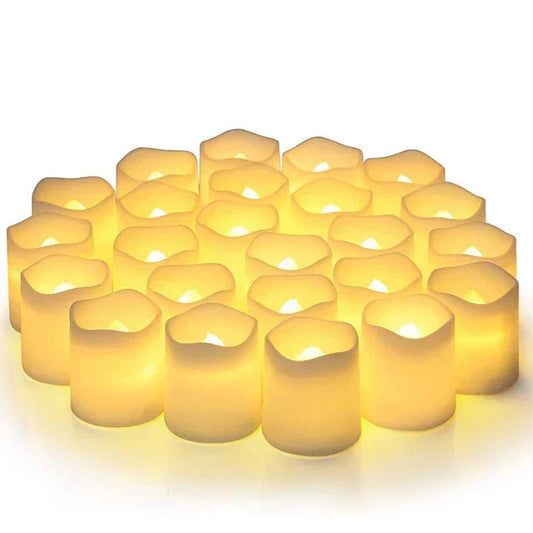 Skorter | 24 Piece Set LED Candles without Flame – Battery Operated, Realistic Flame Appearance, Safe and Decorative for Cozy Evenings