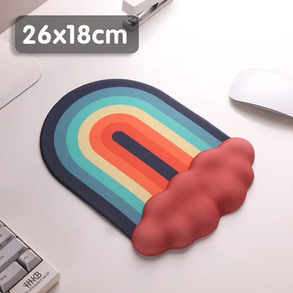 Skorter | Ergonomic Rainbow Mouse Pad with Memory Foam Wrist Rest