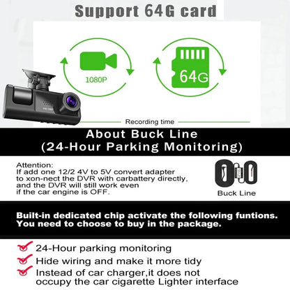 Skorter | 3-Channel 1080P Dash Cam with Triple-Lens & In-Vehicle Recording