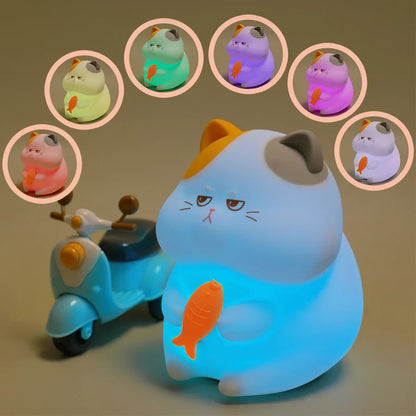 Skorter | Gluttonous Cat Night Light - Fun Silicone Clap Lamp