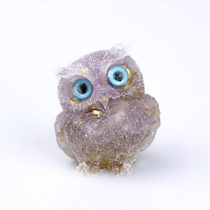 Skorter | Natural Crystal Owl Figurine: Handmade Collector's Item