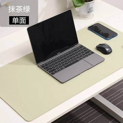 Skorter | Large White Waterproof PU Leather Mouse Pad - Non-Slip Gaming Desk Mat