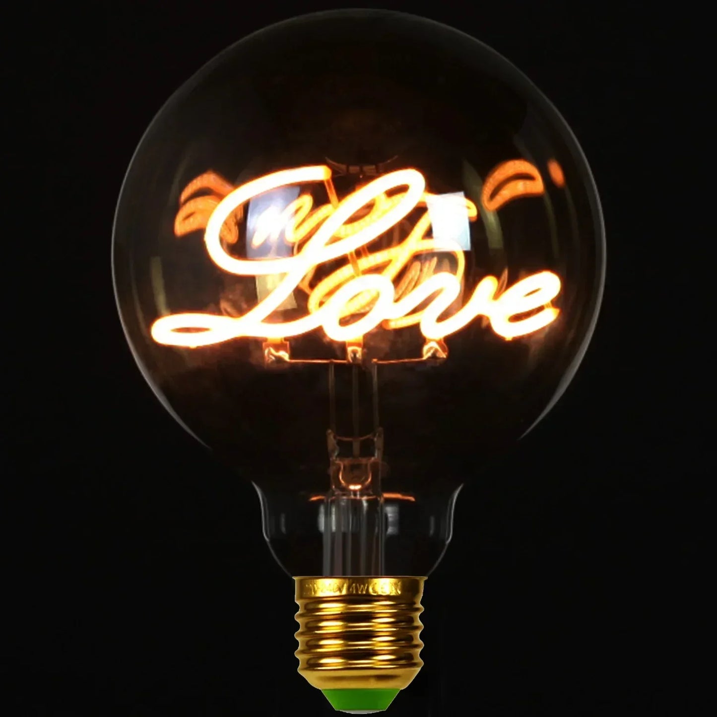 Skorter | RetroLED - Vintage Table Lamp with Wooden Base and LED Lamp with Inscription
