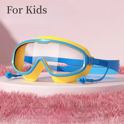 Skorter | High-Quality Large Frame Swimming Goggles - Anti-fog/ Waterproof HD Eyewear for Adults and Kids