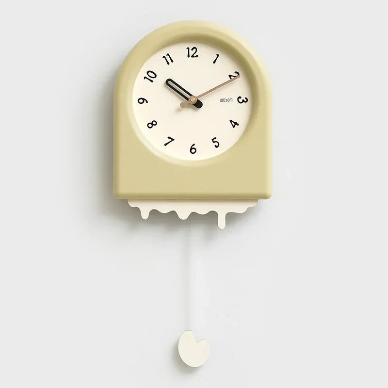 Skorter | Cream Pendulum - Korean Style Wall Clock with Modern Design