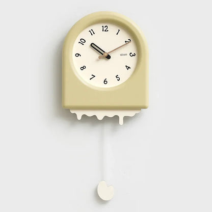 Skorter | Cream Pendulum - Korean Style Wall Clock with Modern Design