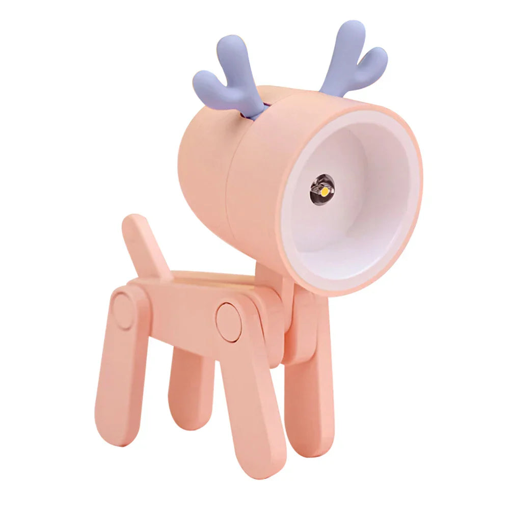 Skorter | Cute LED Night Light - Mini Dog, Deer, Dinosaur Folding Table Lamp for the Children's Room