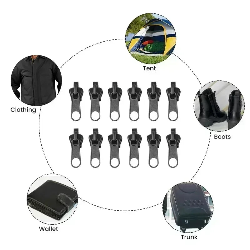 Skorter | 6PCS Universal Zipper Repair Kit – Instant Replacement Sliders & Teeth Rescue