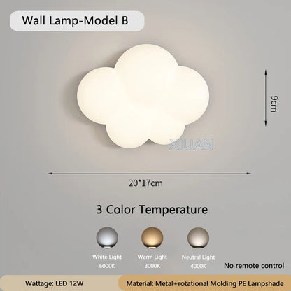 Skorter | WhiteCloud - Modern LED Wall Lamp for Children's Room and Bedroom