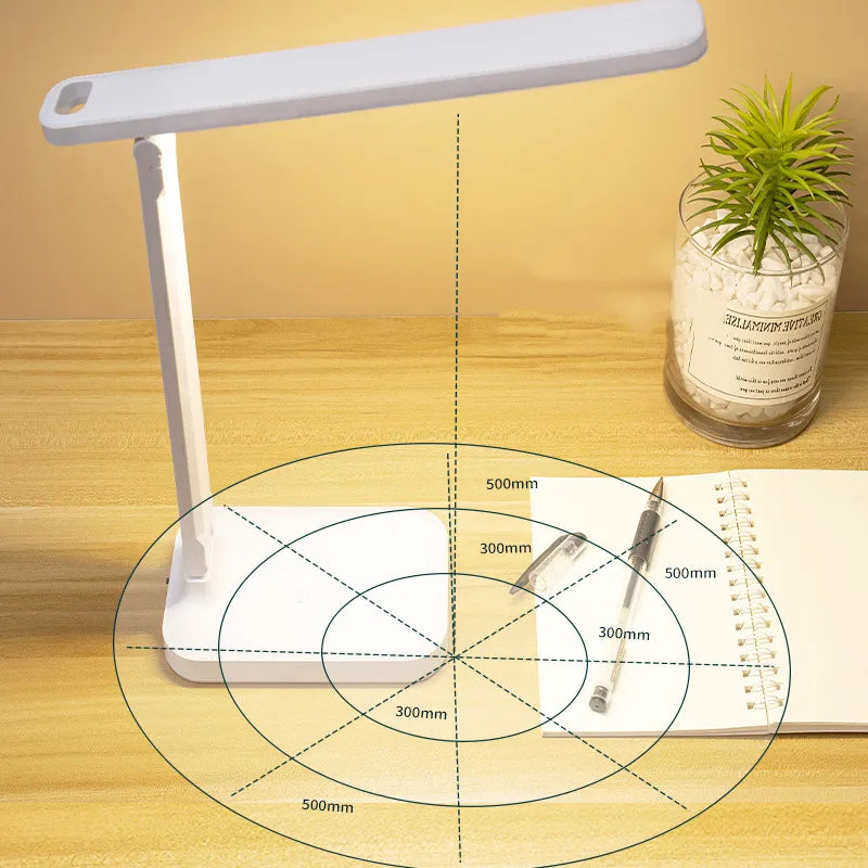 Skorter | 6000mAh rechargeable LED table lamp USB 3 color stepless dimmable desk lamp touch foldable eye-protecting reading night light