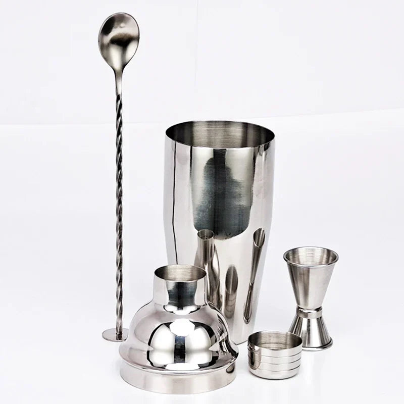 Skorter | 550 ml/750 ml Stainless Steel Cocktail Shaker Mixer Drink Bartender Set Bar Set Tools With Wine Rack Stand Tool for Birthday Gift