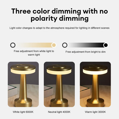 Skorter | Retro Led Table Lamp Usb Rechargeable Infinitely Dimmable Night Light Camping Light Suitable For Bar Lampbedroom Ambient Light