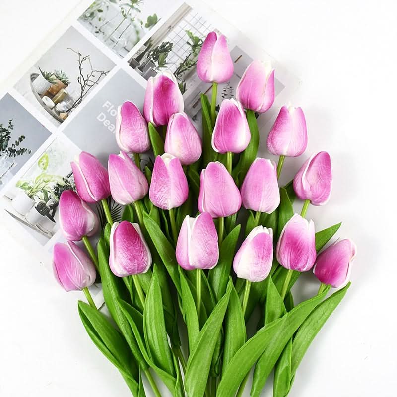 Skorter | Artificial Tulip Bouquet with Realistic Lifelike Flowers