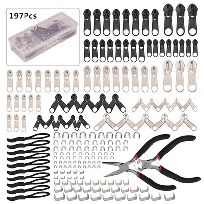 Skorter | 85PCS Universal Zipper Repair Kit – Easy Fix Sliders Pullers & Closures for Broken