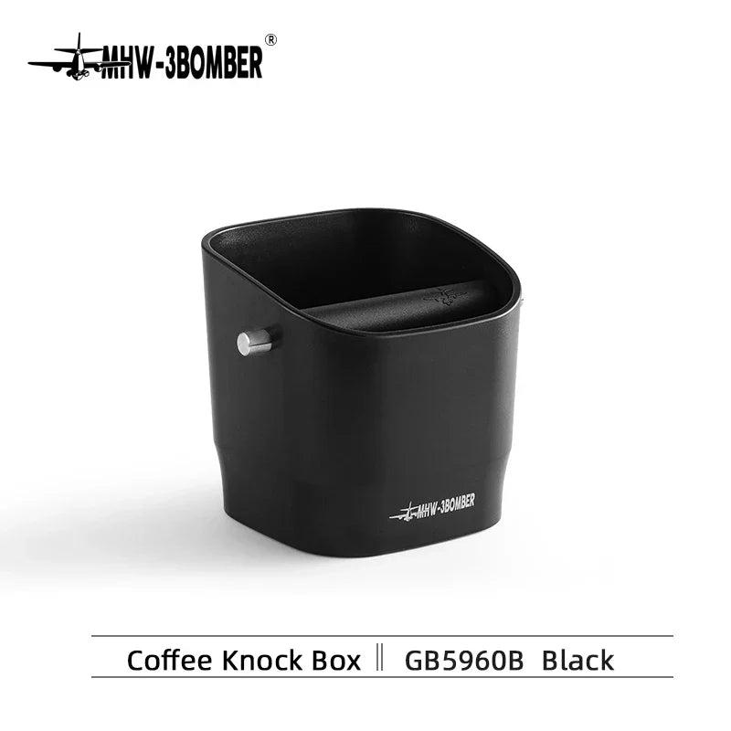 Skorter | 0.9–1.2 l Espresso knock box, detachable knock bar and non-slip base, square coffee grounds waste, barista desktop accessories