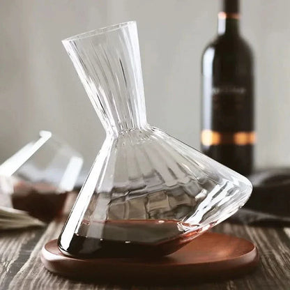 Skorter | Crystal Glass Rotating Wine Decanter 1L