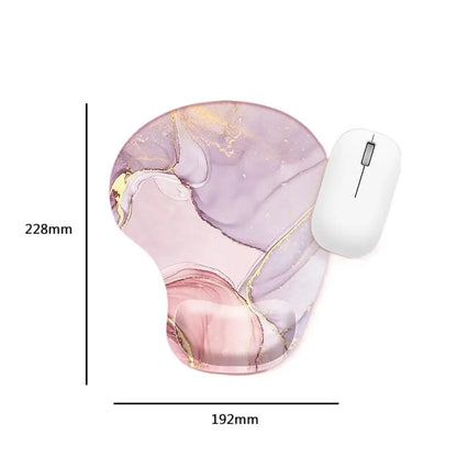 Skorter | Ergonomic Marbled Texture Mouse Pad - Non-Slip Wrist Rest - Comfortable Gaming Mat